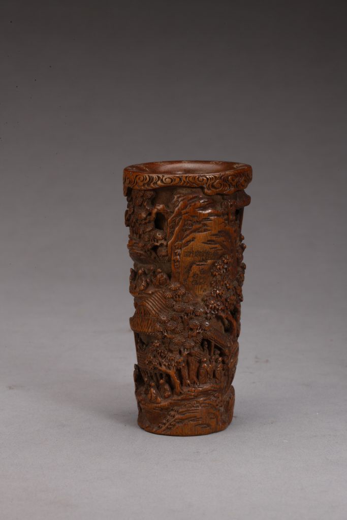 图片[2]-Qiaolin style bamboo root carving, orchid pavilion, and water drawing pen holder-China Archive